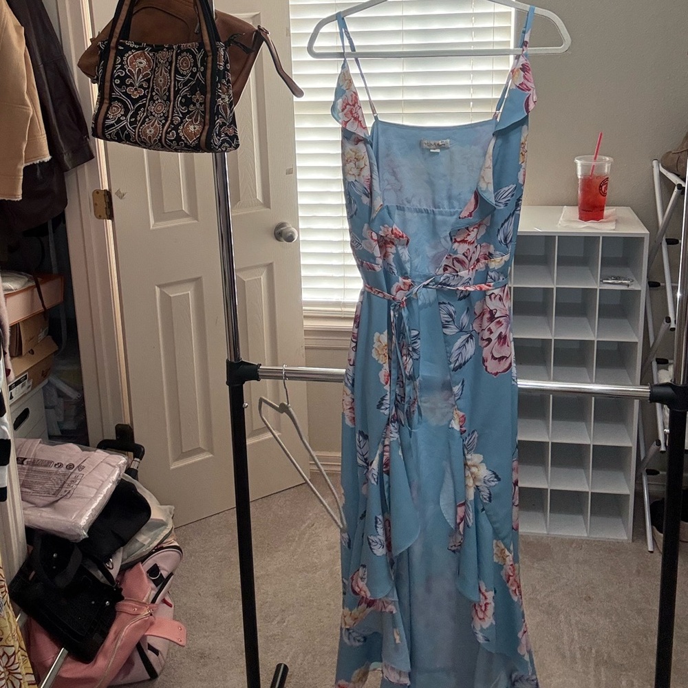 Yumi Kim Wrap Floral Blue Dress